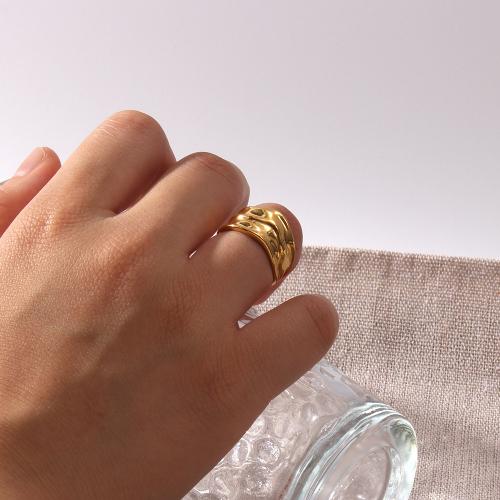 Stainless Steel Finger Ring 304 Stainless Steel gold color plated fashion jewelry golden Sold By PC