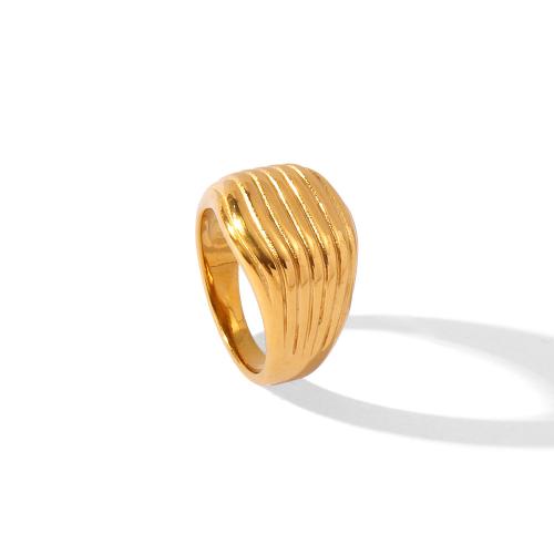 Vinger Ring in edelstaal, 304 roestvrij staal, gold plated, mode sieraden & verschillende grootte voor keus, gouden, Verkocht door PC