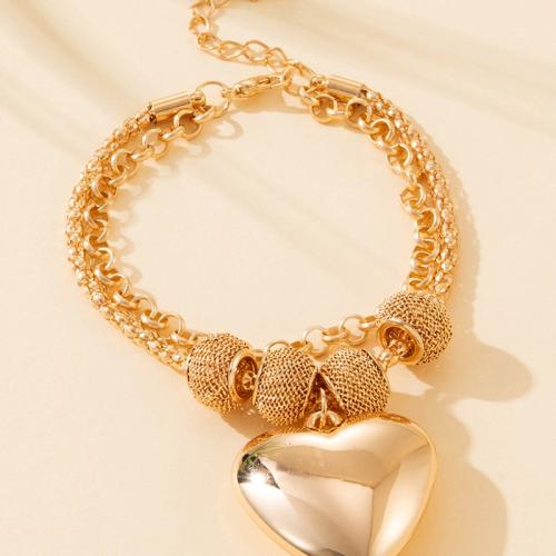 Zinc Alloy Bracelet with 5cm extender chain gold color plated fashion jewelry golden nickel lead & cadmium free Length 16 cm Sold By PC