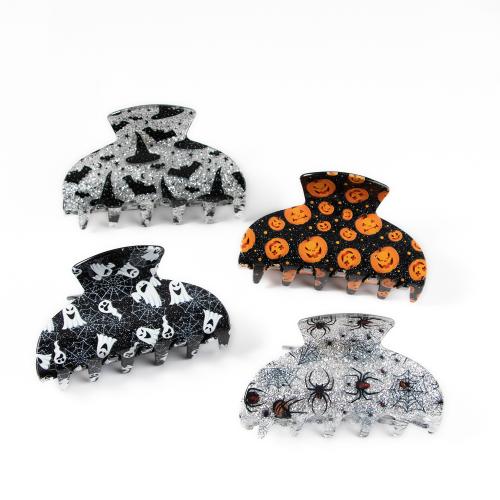 Hair Claw Clips Acrylic handmade Halloween Design & printing & for woman Sold By PC