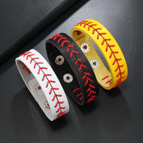 PU Leather Cord Bracelets with Wax Cord & Zinc Alloy handmade fashion jewelry & for man Sold By PC