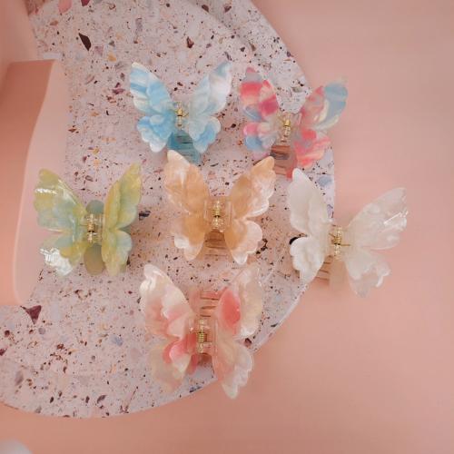 Hair Claw Clips, Acrylic, Butterfly, handmade, gradient color & for woman, more colors for choice, Sold By PC