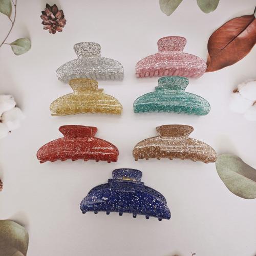 Hair Claw Clips Acrylic handmade glitter & for woman Sold By PC