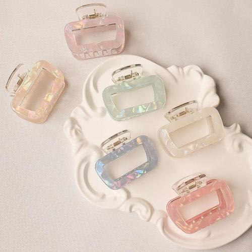 Hair Claw Clips, Acrylic, Square, handmade, for woman & hollow, more colors for choice, Sold By PC