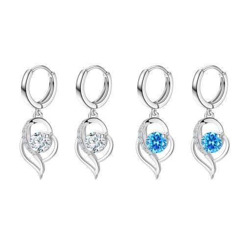 Boucle d'oreille goutte inox, Acier inoxydable 304, styles différents pour le choix & pavé de micro zircon & pour femme, plus de couleurs à choisir, Vendu par paire