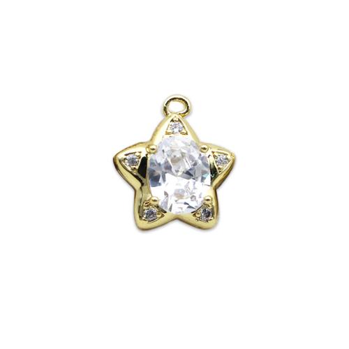 Cubic Zirconia Micro Pave Brass Pendant with Acrylic plated DIY & micro pave cubic zirconia Sold By PC