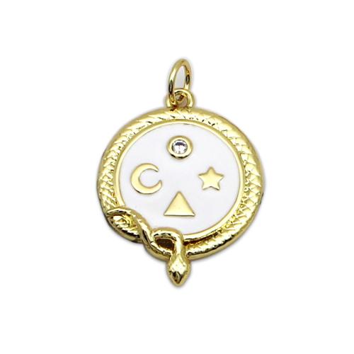 Cubique Pendentif en laiton zircon pavent, avec coquille, Placage, DIY & styles différents pour le choix & pavé de micro zircon, plus de couleurs à choisir, Vendu par PC