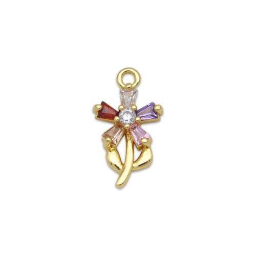 Kubik Zirkonium mikro bana Mässing hängande, plated, DIY & micro bana cubic zirconia, gyllene, Säljs av PC