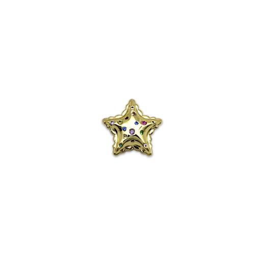 Cubic Zirconia Micro Pave Brass Pendant, Star, plated, DIY & different styles for choice & micro pave cubic zirconia, golden, Sold By PC