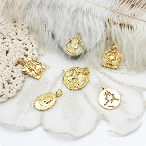 Cubic Zirconia Micro Pave bronze Pingente, cobre, banhado, DIY & Vario tipos a sua escolha & micro pavimento em zircônia cúbica, dourado, vendido por PC