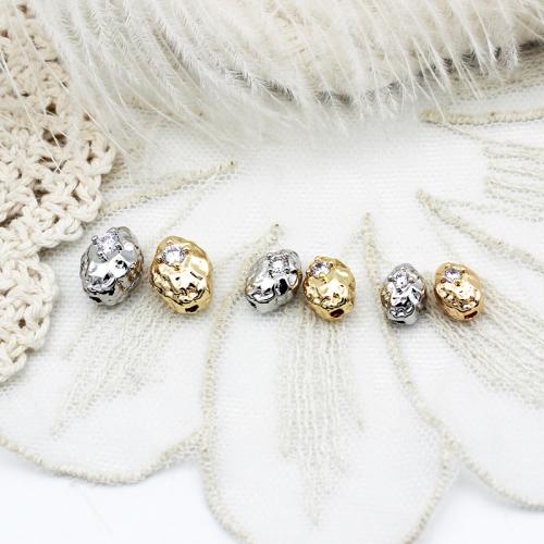 Brass Spacer Beads, plated, DIY & different size for choice & micro pave cubic zirconia, more colors for choice, Sold By PC