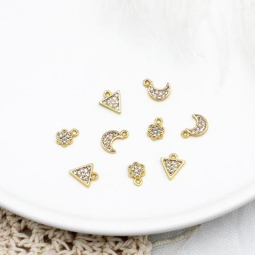 Cubic Zirconia Micro Pave bronze Pingente, cobre, banhado, DIY & Vario tipos a sua escolha & micro pavimento em zircônia cúbica, dourado, vendido por PC