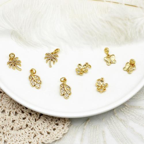 Cubic Zirconia Micro Pave bronze Pingente, cobre, banhado, DIY & Vario tipos a sua escolha & micro pavimento em zircônia cúbica, dourado, vendido por PC