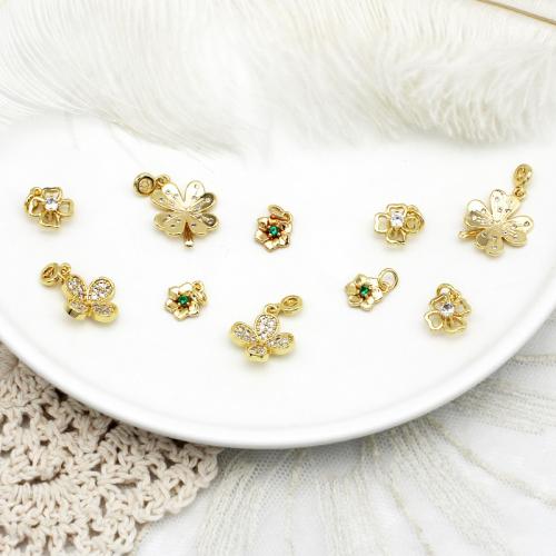 Cubic Zirconia Micro Pave bronze Pingente, cobre, banhado, DIY & Vario tipos a sua escolha & micro pavimento em zircônia cúbica, dourado, vendido por PC