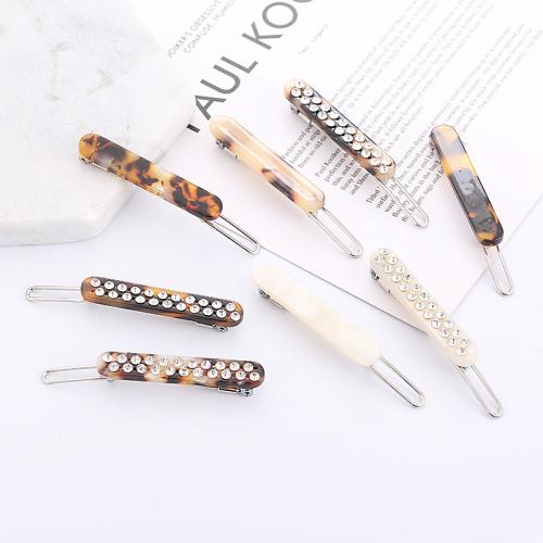 Hair Clip, Tibetan Style, with Acetate, Carved, different styles for choice & for woman & with rhinestone, more colors for choice, Sold By PC