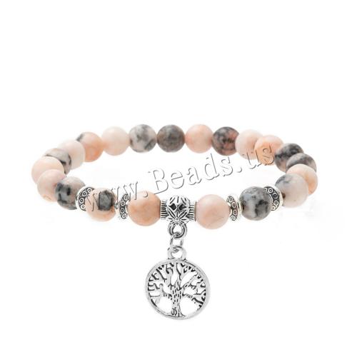 Pulsera de Aleación de Zinc, con Hilo elástico & Piedras preciosas, hecho a mano, diferentes materiales para la opción & diferentes estilos para la opción & para mujer, más colores para la opción, longitud:aproximado 16 cm, Vendido por UD