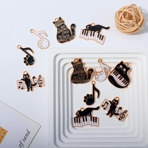 Zinc Alloy Enamel Pendants Cat plated DIY Sold By PC