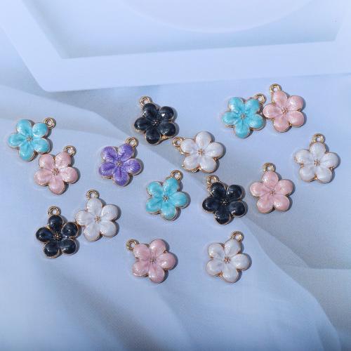 Zinc Alloy Enamel Pendants Oriental Cherry plated DIY Sold By PC