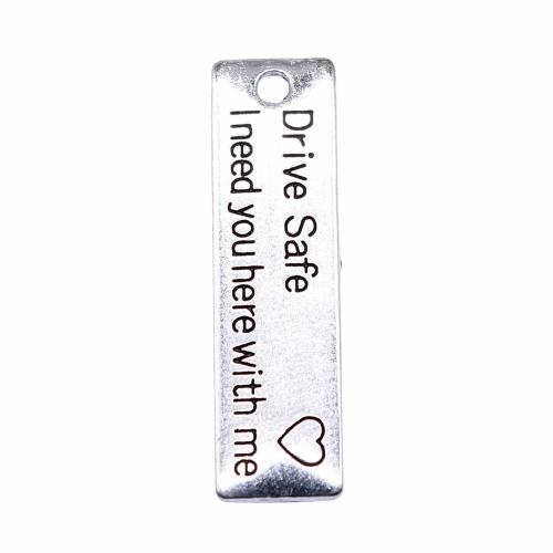 Pendentifs en alliage de zinc, rectangle, Placage, DIY, plus de couleurs à choisir, 34x10mm, Vendu par PC