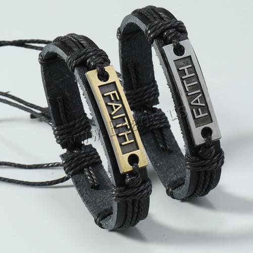 Tibetan Style Bracelet, with Linen & PU Leather, plated, for man, more colors for choice, nickel, lead & cadmium free, Sold By PC