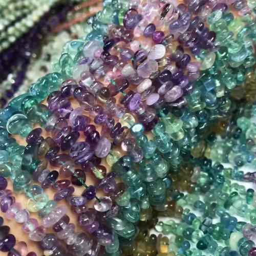 Perline fluorite, Irregolare, lucido, gradiente di colore & DIY, multi-colore, 4mm, Venduto per Appross. 38-40 cm filo