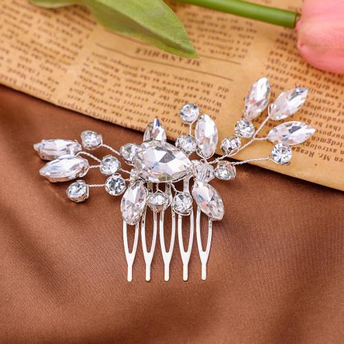 Decorative Hair Combs Zinc Alloy for bridal & for woman & with rhinestone Sold By PC