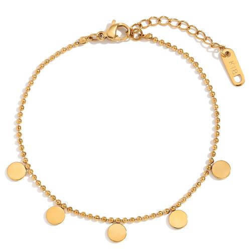 Pulseira  de jóias de aço inox, Aço inoxidável 304, with 3cm extender chain, 18K banhado a ouro, joias de moda & para mulher, dourado, comprimento Aprox 16 cm, vendido por PC