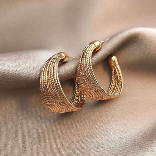 Brass Stud Earring, fashion jewelry & for woman, golden, 30x12mm, Sold By Pair