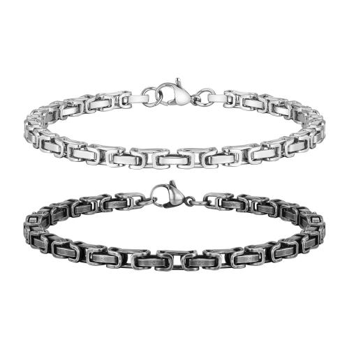 Stainless Steel Jewelry Bracelet, 304 Stainless Steel, fashion jewelry & for man, more colors for choice, 4mm, Length:Approx 21 cm, Sold By PC