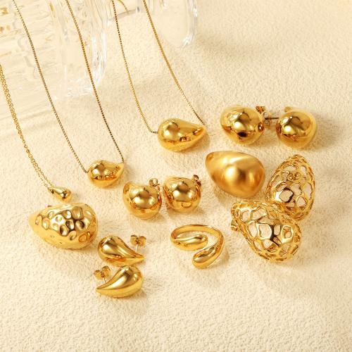 Fashion Stainless Steel Jewelry Sets 304 Stainless Steel Vacuum Ion Plating  & for woman golden Sold By PC