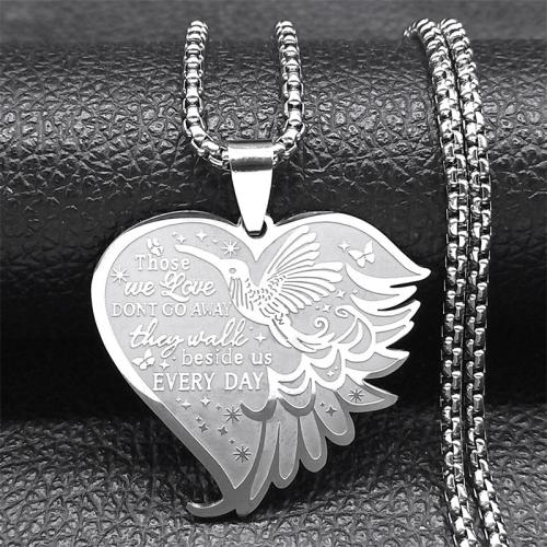 Stainless Steel Jewelry Necklace, 304 Stainless Steel, Heart, fashion jewelry & Unisex, more colors for choice, 33x35mm, Length:Approx 60 cm, Sold By PC