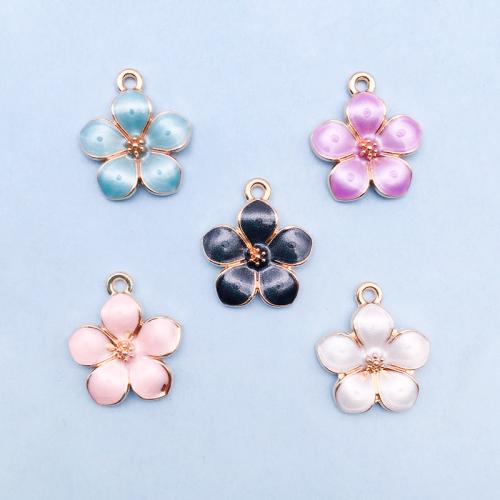 Tibetan Style Enamel Pendants, Oriental Cherry, DIY, more colors for choice, 5x17mm, Sold By PC