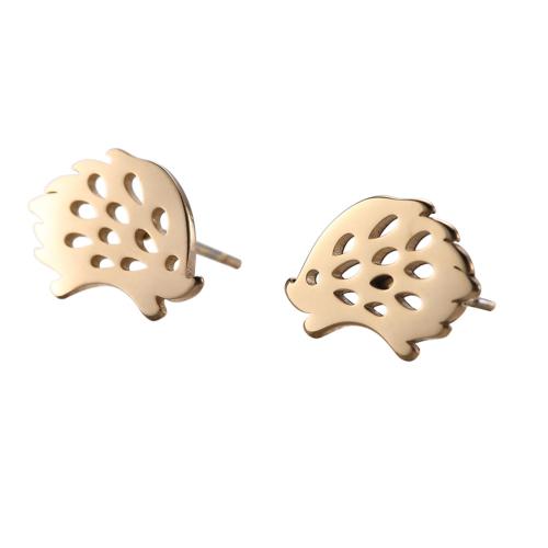 Boucle d'oreille de gaujon en acier inoxydable, Acier inoxydable 304, Hérisson, bijoux de mode & pour femme, plus de couleurs à choisir, 11.90x8.20mm, Vendu par paire