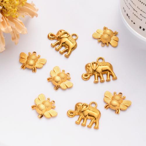 Edelstahl Schmuck Anhänger, 304 Edelstahl, goldfarben plattiert, DIY & verschiedene Stile für Wahl, keine, 6PCs/Tasche, verkauft von Tasche