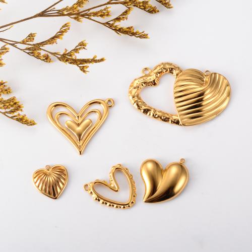 Titanium Steel Pendants, gold color plated, DIY & different styles for choice, more colors for choice, 10PCs/Bag, Sold By Bag