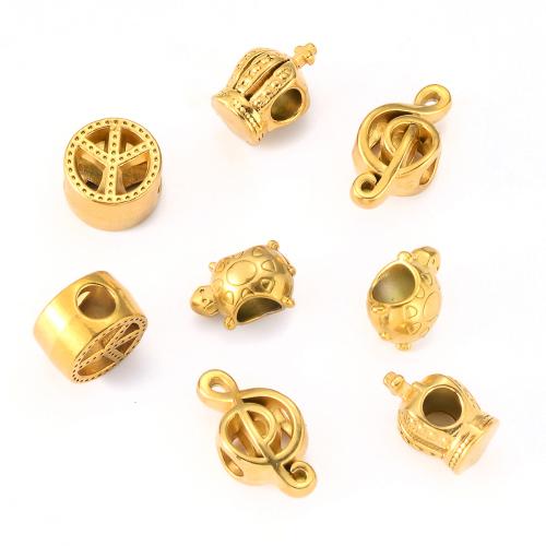 Titanium Steel Beads gold color plated DIY Sold By Bag