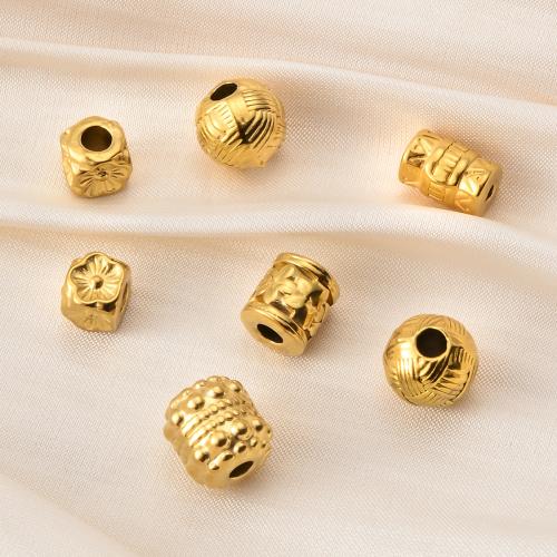 Titanium Steel Beads, gold color plated, DIY & different styles for choice, more colors for choice, 10PCs/Bag, Sold By Bag