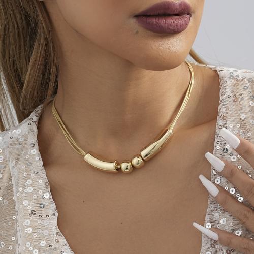 Tibetan Style Jewelry Necklace, with 7cm extender chain, gold color plated, fashion jewelry, golden, nickel, lead & cadmium free, Length:36 cm, Sold By PC