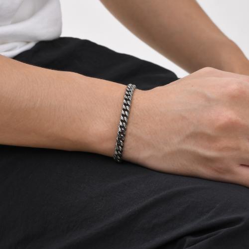 Bijoux bracelet en acier inoxydable, Acier inoxydable 304, Placage, bijoux de mode & pour homme, Longueur:8.3 pouce, Vendu par PC