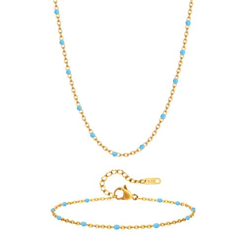 Conjuntos de joyería de acero inoxidable, acero inoxidable 304, con Seedbead, chapado en color dorado, diferentes estilos para la opción & para mujer, más colores para la opción, Vendido por UD