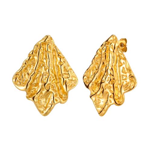 Pendientes de Acero Inoxidable, acero inoxidable 304, chapado en color dorado, Joyería & para mujer, Vendido por Par