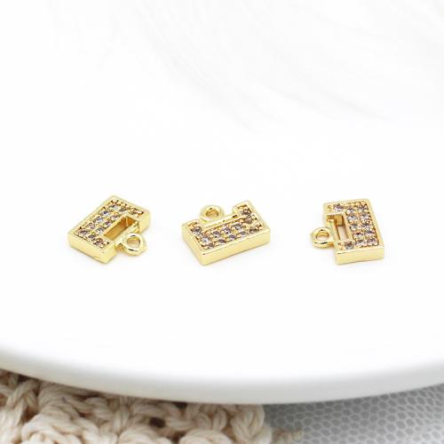 Cubic Zirconia Micro Pave bronze Pingente, cobre, bloqueio para crianças, banhado, DIY & micro pavimento em zircônia cúbica, dourado, vendido por PC