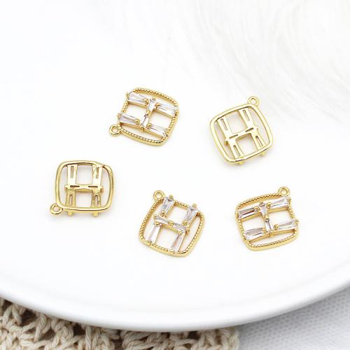 Cubic Zirconia Micro Pave Brass Pendant plated DIY & micro pave cubic zirconia golden Sold By PC