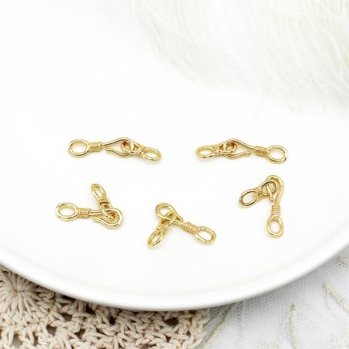 Brass Jewelry Clasps, plated, DIY & different styles for choice & micro pave cubic zirconia, golden, Sold By PC