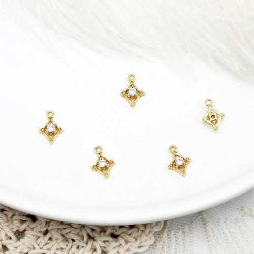 Cubic Zirconia Micro Pave Brass Pendant, plated, DIY & different styles for choice & micro pave cubic zirconia, golden, Sold By PC