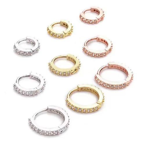 Stainless Steel Huggie Hoop Earring, 304 Stainless Steel, Unisex & different size for choice & micro pave cubic zirconia, more colors for choice, Sold By PC