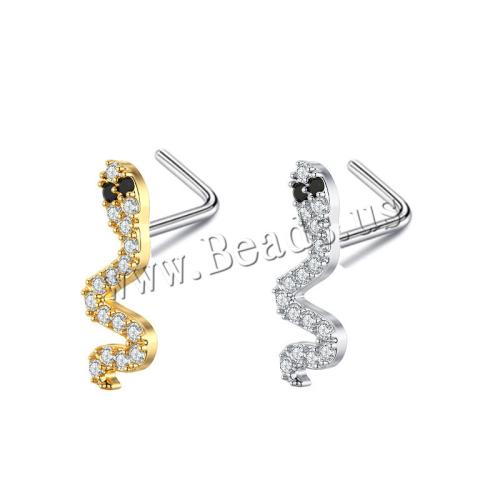 Cruach dhosmálta Srón Piercing Jewelry, 304 Cruach dhosmálta, plátáilte, unisex & stíleanna éagsúla do rogha & micrea réiteach zirconia ciúbach, dathanna níos mó le haghaidh rogha, Díolta De réir PC