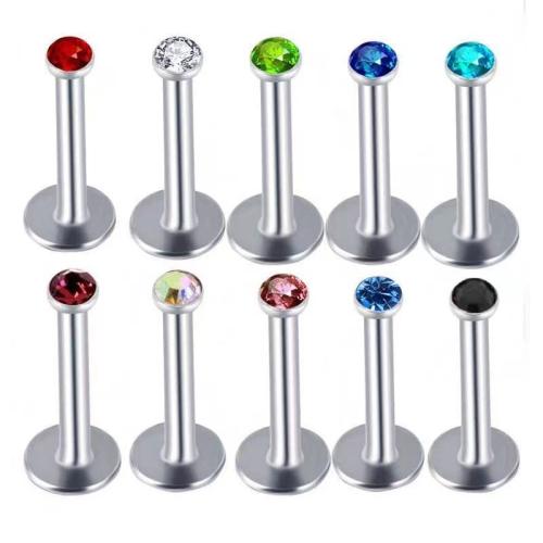 Stainless Steel Lip Ring, 304 Stainless Steel, Unisex & different size for choice & micro pave cubic zirconia, more colors for choice, Sold By PC