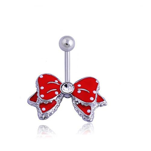 Stainless Steel Belly Ring, 304 Stainless Steel, plated, Unisex & micro pave cubic zirconia & enamel, more colors for choice, Sold By PC