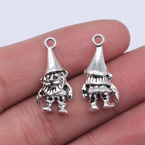 Tibetan Style Pendants, Santa Claus, antique silver color plated, DIY, 23x10mm, Sold By PC